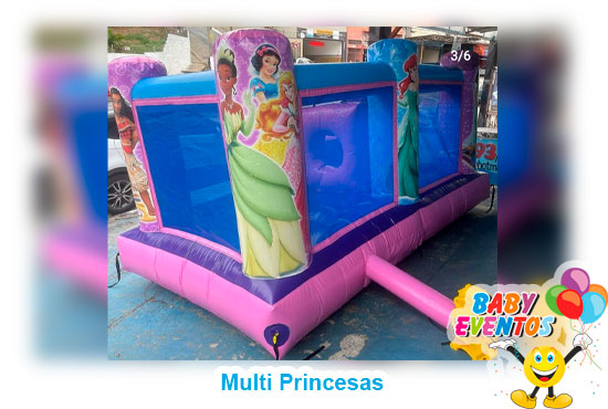 Locação Brinquedo Pula Muti Princesas quintal - Baby Eventos