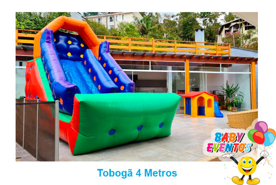 Tobogã Inflável 4 Metros quintal - Baby Eventos