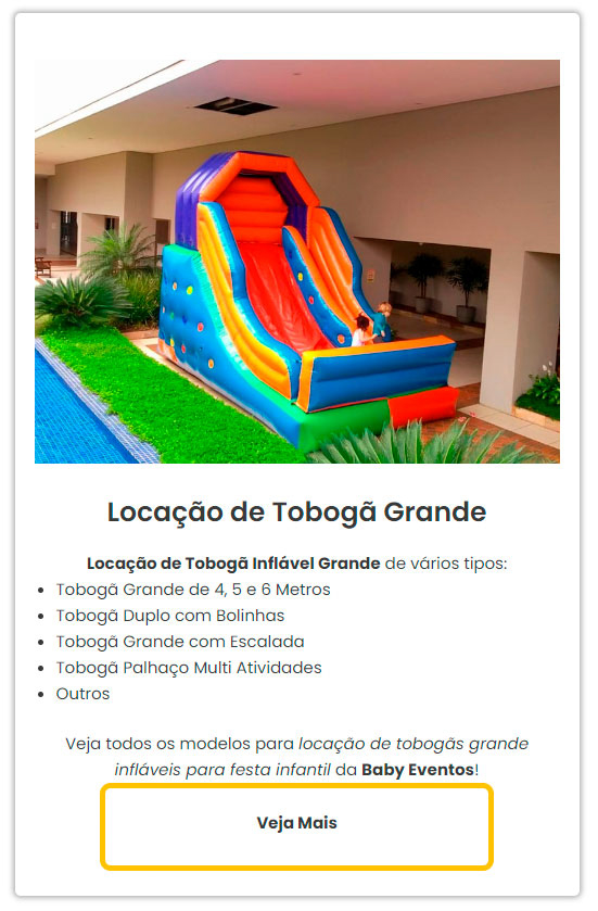 Locação de Tobogã Inflável Grande para Festa Infantil