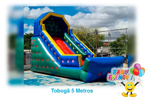 Tobogã inflável 5 Metros lado esquerdo - Baby Eventos
