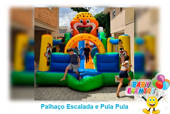 Palhaço Escalada Pula Crianças Brincando - Baby Eventos