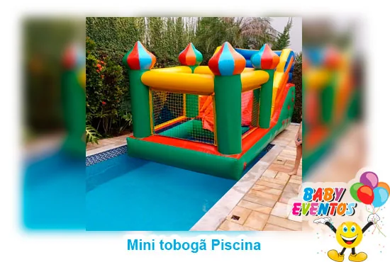 Mini Tobogã Inflável Piscina montado - Baby Eventos